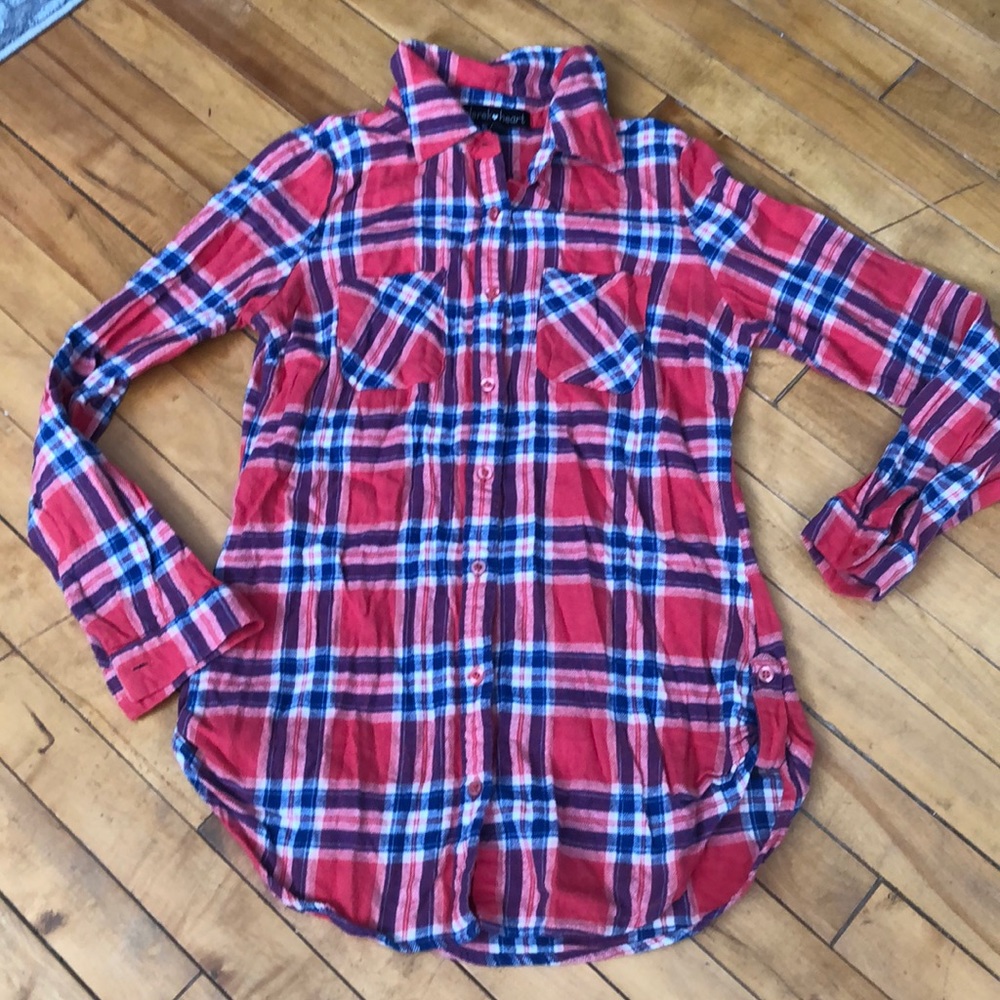 Button down plaid shirt